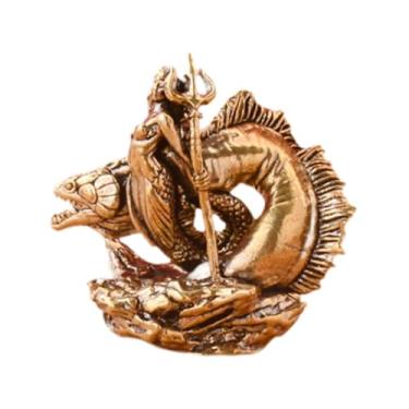 Imagem de IEUDNS Estátua grega de Medusa, escultura de de Medusa em latão, artesanato, decoração de mesa, ornamento de mesa vintage para gramado