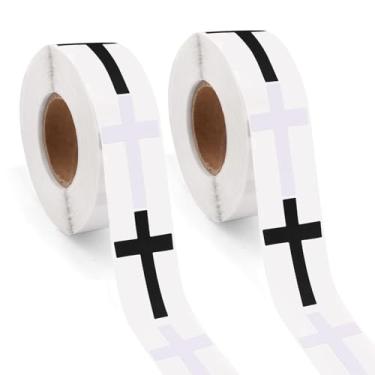 Imagem de 1200un. Adesivos Cruz Cristã, Rolo de Adesivos Religiosos Católicos para Atletas Cristãos Beisebol Futebol Basquete Capacete Garrafa de Água Suprimentos Esportivos Mochila