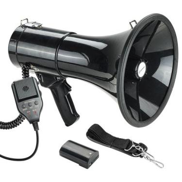 Imagem de Megafone De Mão Bluetooth USB MP3 Recarregável Com Microfone Sirene Gr