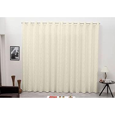 Imagem de Cortina Varão Tecido Jacquard Pérola 3,00x2,50 Semi Blackout