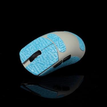 Imagem de Hokeyio Fita adesiva para Lamzu Maya X - antiderrapante, controle aprimorado, resistência ao suor, melhora a aderência FPS Gaming e a proteção do mouse [pré-corte] CS azul 0,3 mm