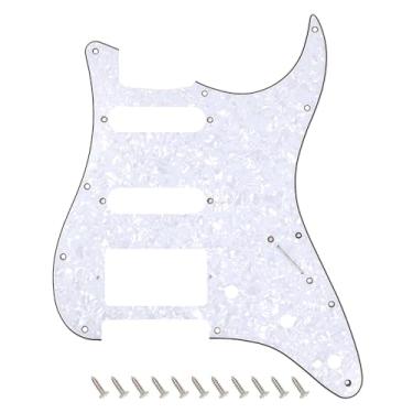 Imagem de Banworks 4 Ply Strat HSS Pickguard 11 furos para guitarra elétrica Pickguard SSH placa de risco para para-lama EUA/Mexicano estilo moderno Stratocaster ST JT/HB-02 branco pérola