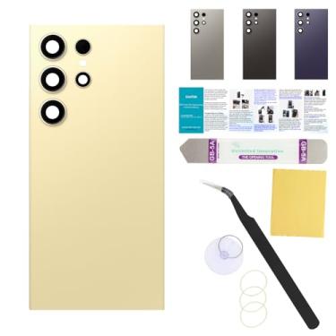 Imagem de UooFide Compatível com Samsung Galaxy S24 Ultra Back Screen Glass Replacement Cover 6,8 polegadas SM-G928 Todas as operadoras com manual de instalação + kit de ferramentas de reparo (amarelo titânio)