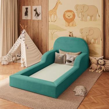 Imagem de Cama Colchão Montessoriana Infantil Proteção Lateral Balaqui - Azul