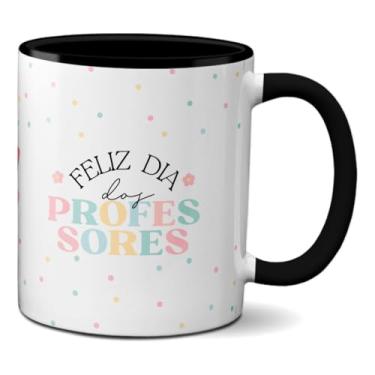 Imagem de Caneca Feliz Dia Dos Professores Xícara Criativa Frase (Preta)