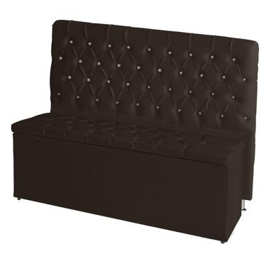 Imagem de Kit De Quarto Cabeceira De Cama Box E Calçadeira Baú Estrela Casal 140 Cm Suede Botão S...