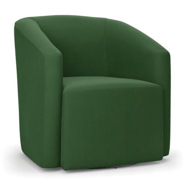 Imagem de Poltrona Stella Max Suede Verde Base Giratória - D'rossi