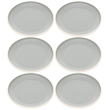 Imagem de Kit 6 Pratos De Sobremesa 21,5cm Melamina Class Cinza Wolff Cozinha Servir Entrada Peti...