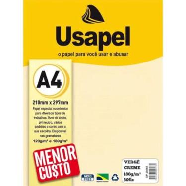 Imagem de Papel verge a4 180g c/ 50 folhas creme - usapel