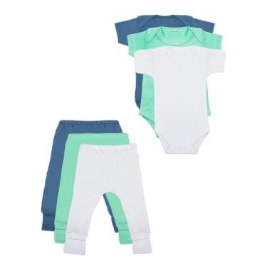 Imagem de Roupa de Bebê Body e Calça Mijão Kit 6 Peças Manga Curta Masculino - D