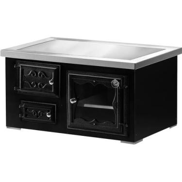 Imagem de Fogão a Lenha Roma Direito Chapa Ferro Preto HMD