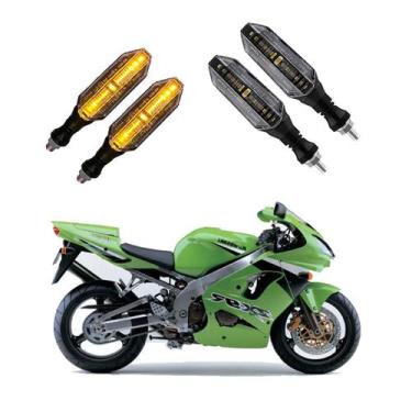 Imagem de KIT 4 Setas Esportivas Pisca de Led Modelo P26 Para Moto KAWASAKI NINJ