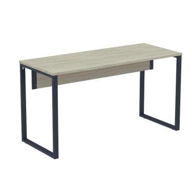 Imagem de Mesa Escritório P25 Tub Pandin 120 Cm Larg Tampo Mdp Nogueira Casablanca Pé Aço Tubular Azul Del Rey