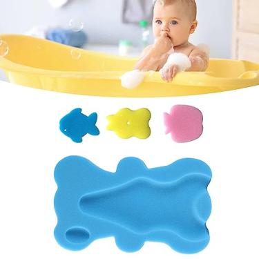 Imagem de Zhjvihx Bath Bath Sponge Tapete, Formas de Animais Almofada de Esponja de Banho para Bebês para o Banheiro para Crianças Pequenas (Azul)