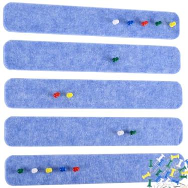 Imagem de SOFPLATE Pacote com 5 tiras adesivas para placa de alfinetes de feltro com 30 peças de barras de aviso de boletim montadas na parede, suprimentos para fotos, anotações, mensagens, agendas, casa