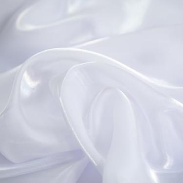 Imagem de Entisn Tecido de organza brilhante, 3 jardas contínuas com organza transparente brilhante de 140 cm de largura, tecido branco brilhante para fantasia de palco, vestido moderno, artesanato DIY