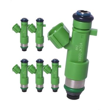 Imagem de Amblee Injetor de combustível de 6 unidades compatível com Infiniti EX35/FX35/G35/JX35/M35/M35/M35H/Q50/Q70/QX60, Nissan 350Z/Altima/Maxima/Murano/Pathfinder/Quest - 3,5L V6 Substitui OE# FF J1017