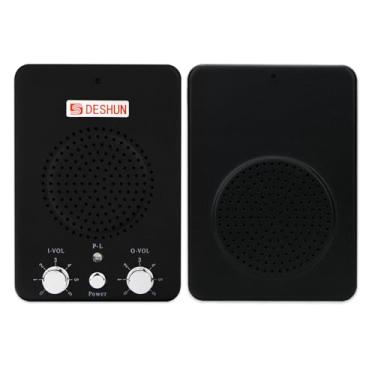 Imagem de DESHUN Intercomunicador de janela bidirecional, amplificador de voz, sistema de alto-falante de janela para negócios, banco, clínica dentária, escritório, escola, estação (prata)