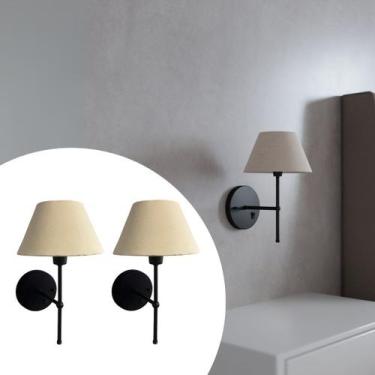 Imagem de Kit 2 Arandelas de Parede Clássica Interna Com Interruptor e Cúpula Re