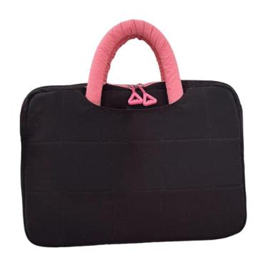 Imagem de ZGUZMCMK Pasta para laptop de 13 polegadas à prova de choque com zíper suave e alça para notebook, ideal para trabalho, negócios e faculdade, Preto