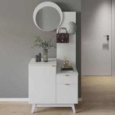 Imagem de Aparador 2 Portas 1 Gaveta com Espelho Ap2311 Branco - Tecno Mobili