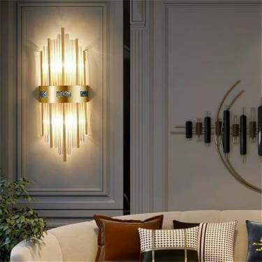 Imagem de Lâmpada De Parede LED Moderna De Cristal Luxo - Decoração De Arte Fashion Para Sala De Estar, Quarto, Villa, Hotel, Escadaria E Corredor (Estilo 14 A D25H43CM)