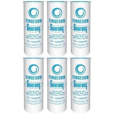 Imagem de Tinta Tecido Tingecor Guarany 40G  6 Unidades  Azul Turquesa