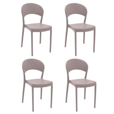 Imagem de Kit 4 Cadeiras Tramontina Sissi Em Polipropileno e Fibra De Vidro Fechada Camurça 92046421