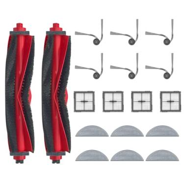 Imagem de HUAYUWA Kit de acessórios compatível com Roborock Q10 S5/Q10 S5+/Q10 X5/Q10 X5+/Q10 VF/Q10 VF+, peças de substituição de aspirador de pó robô (2 escovas principais + 4 filtros + 6 escovas laterais + 6