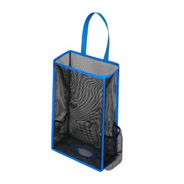 Imagem de MotiveTech Suporte para sacolas de compras em malha respirável, recipiente leve reutilizável, dispensador portátil, suporte para sacolas de lixo para porta de