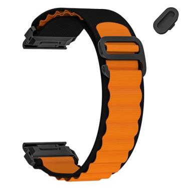 Imagem de MDBBLBM Pulseira de relógio de nylon de 22 mm compatível com Garmin Quatix/Tactix/Fenix 8 de 47 mm/Fenix 7/7 Pro/6/6 Pro/5/5 Plus/E, pulseira para Descent G2/G1 Solar/Epix Pro-47 mm/Forerunner 965/955