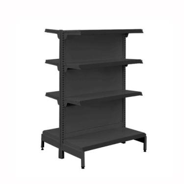 Imagem de Gôndola Prateleira Preta 4 Níveis 40x30 New Plus 1,40 Central Inicial 