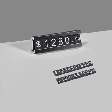 Imagem de Mollytek 10 conjuntos de suporte de balcão de exibição de preço ajustável com base de alumínio para exibição de joias, kit de bloco de cubo para loja de varejo (preto - sem painéis de acrílico)