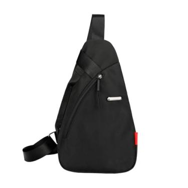 Imagem de oshhni Bolsa transversal, bolsa de ombro, mochila portátil com alças ajustáveis, mochila de viagem, caminhada, para parques, lazer, caminhadas, esportes, Preto
