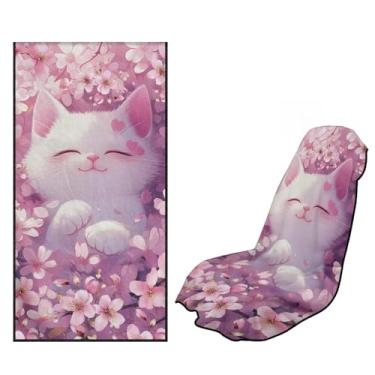 Imagem de Horeset Capa de assento de carro de gato flor de cerejeira acessórios de carro conjunto de 1 capa de assento automotivo altamente resistente à água lavável fácil de instalar acessórios interiores