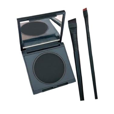 Imagem de oshhni Delineador em pó para o dia todo, versátil, fácil de aplicar, conjunto de maquiagem para os olhos, à prova d'água, com alto pigmento, portátil, Preto