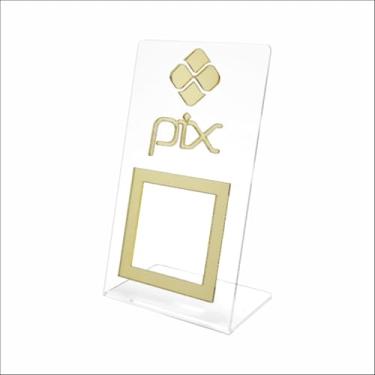 Imagem de Placa Pix QR Code Display Para Pagamentos Acrílico transparente 3mm