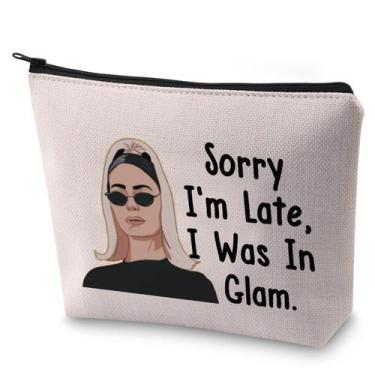 Imagem de Bolsa de maquiagem BLUPARK RHONY Inspired Sorry I'm Late I Was In Glam