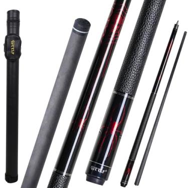 Imagem de CUEELF Taco de sinuca de fibra de carbono para taco de bilhar profissional de baixa deflexão 12,5 mm Taça de sinuca com tecnologia de fibra de carbono (CA-SP-RED, 567 g)