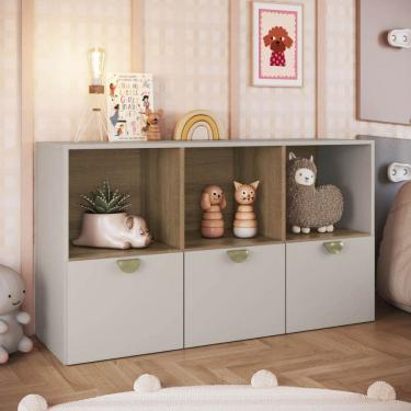 Imagem de Cômoda Infantil Lille 3 Gavetas 3 Nichos Arenas - Art In Móveis