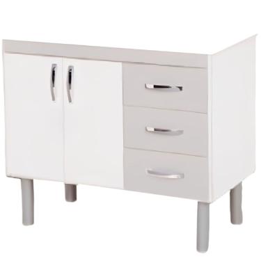 Imagem de Armário Cozinha 95,2cm Tóquio Sem Pia Off White - 539148 - A.j.rorato