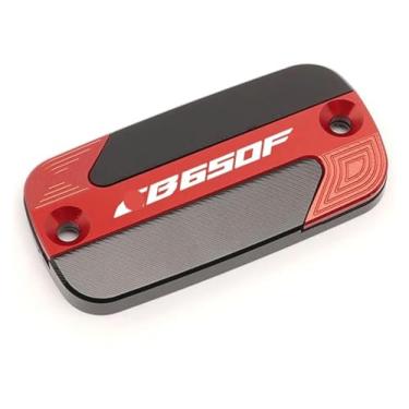 Imagem de Acessórios de motocicleta Tampa de óleo do cilindro de freio dianteiro compatível com CB650F CB 650F CB650 F 2014-2018 (vermelho)