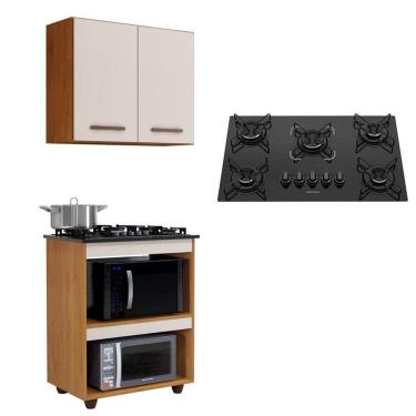 Imagem de Kit Cozinha Balcão Armário Turim e Cooktop 5 Bocas Itatiaia