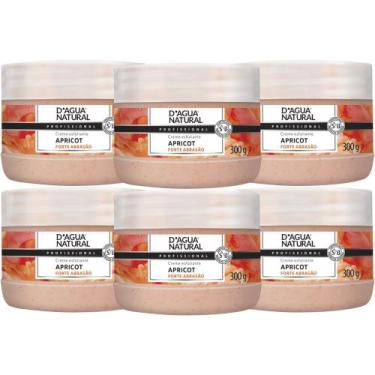 Imagem de 6 Cremes Esfoliante Forte Abrasão Apricot 300g Dágua Natural - D'Água 
