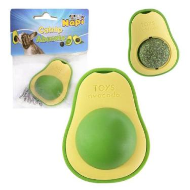 Imagem de Brinquedo Catnip Abacate 360º Giratório Kit 2 Unidades Com Fita Dupla 