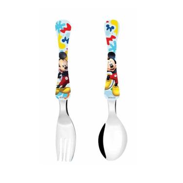 Imagem de Kit Talher Infantil 1 Garfo E 1 Faca Mickey