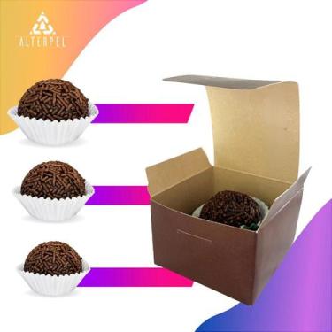 Imagem de Caixinha para Brigadeiro Individual - 25 Unidades - 6x6x4 cm - Embalag