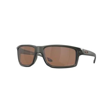 Imagem de Oakley Pacote de óculos de sol OO9449: OO 9449 944924 Gibston cinza fosco fumê Prizm e kit de acessórios de coleira vermelha pequena