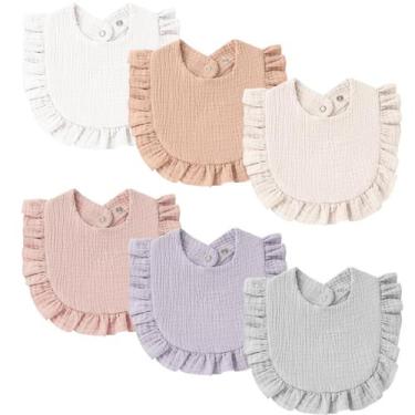 Imagem de Babadores para bebês MairMore Muslin Bandana Drool Bibs, pacote com 6 