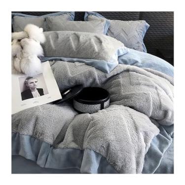 Imagem de Conjunto de edredom luxuoso e fofo, 3 peças, 4 peças, super macio, pele sintética de coelho, leite fofo, conjunto de cama quente de inverno, a melhor escolha para dar de presente, edredom (3 200 x 230
